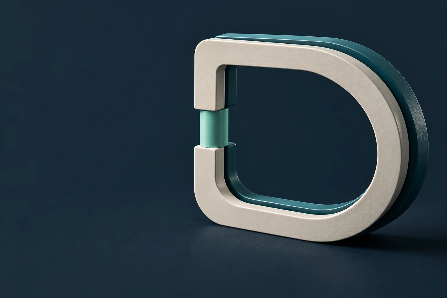 Dorvi’s sculptural open-D mark with a connecting bridge